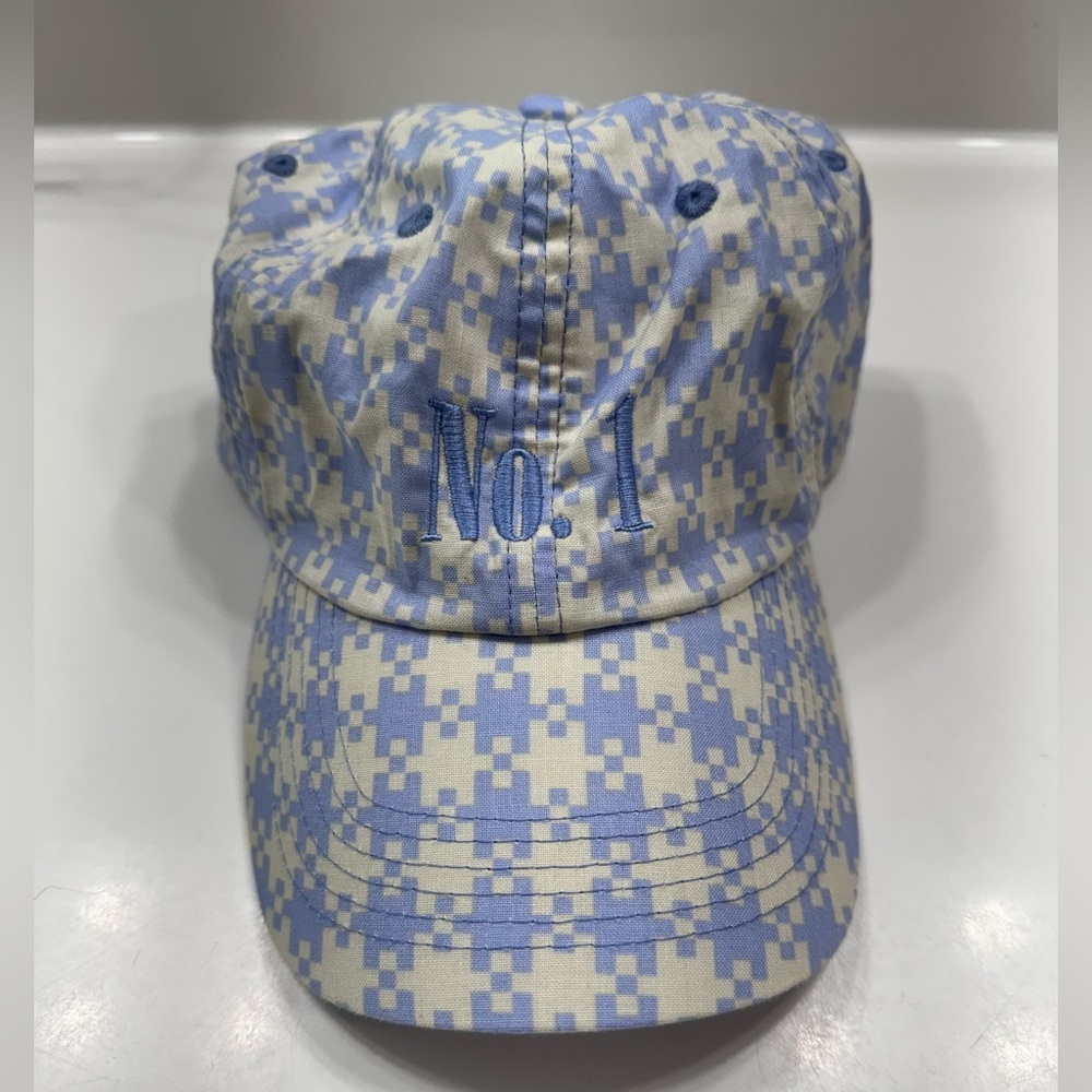 NWT BAGGU Baseball Cap - Blue Pixel Gingham